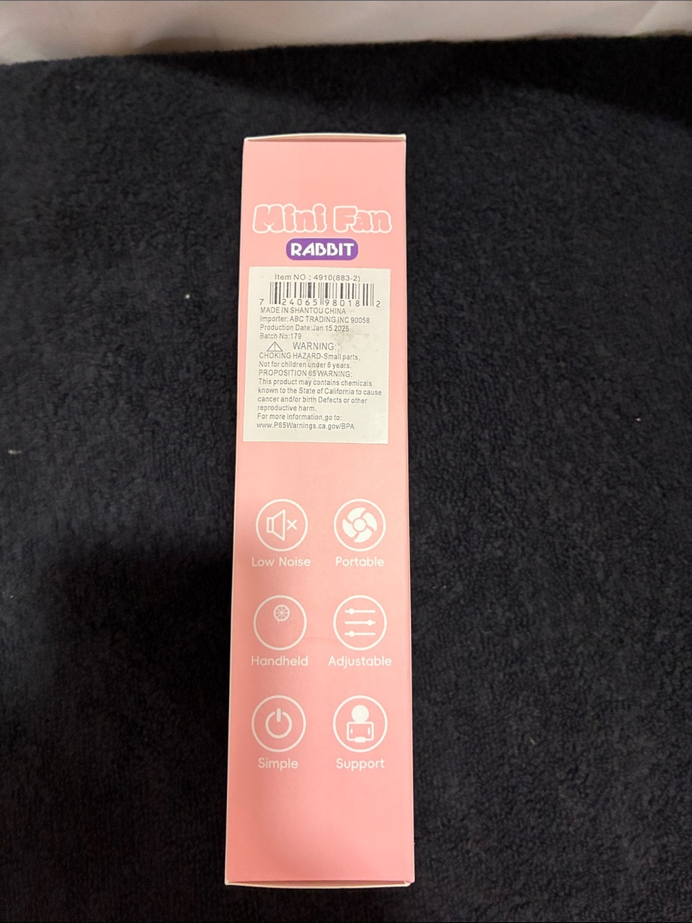 Mini Fan Rabbit Pink Handheld Desk Fan NWT - Picture 4 of 4